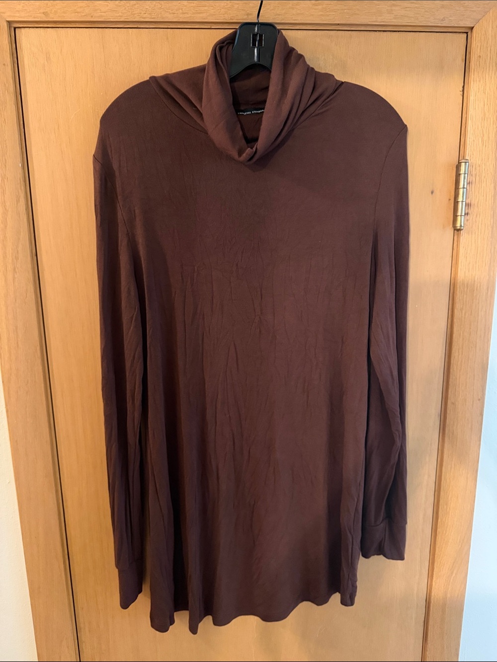 Universal Standard Women’s Cowl Neck Long Sleeve Tunic Dress Brown 1X/XL (S)